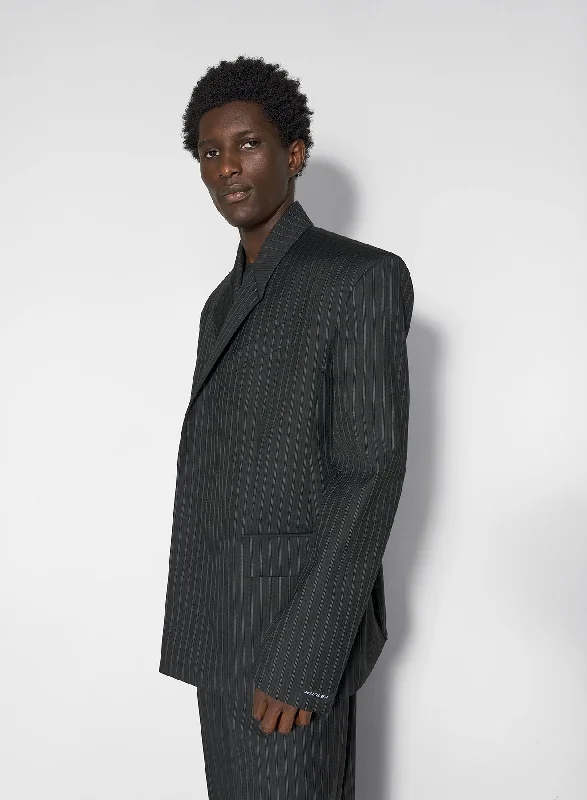 Incredible Offers pinstripe oversized tailoring jacket