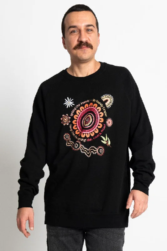 Holiday Sale Igniting Our Journey Black Cotton Blend Crew Neck Unisex Sweatshirt