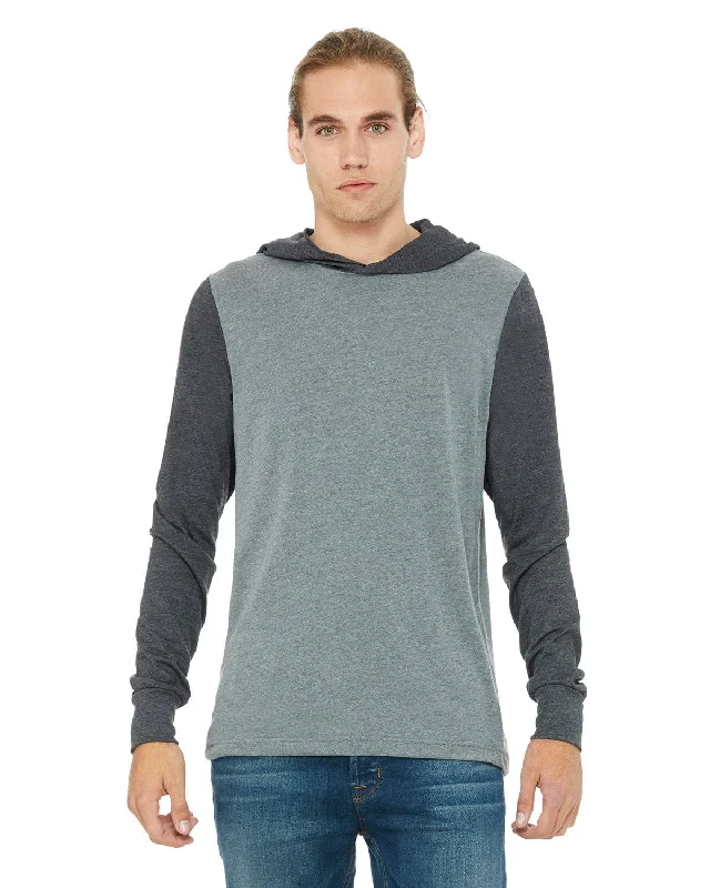 Weekend Savings Sensation Bella+Canvas Unisex Long Sleeve Hoodie | Dp Ht/ Dk Gry Ht