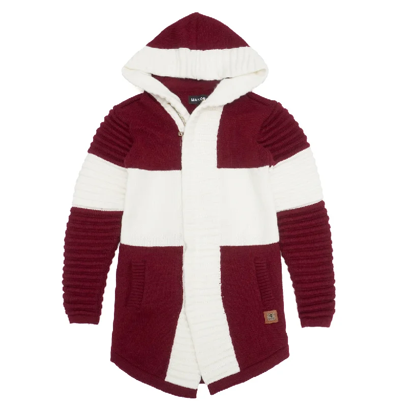 Season Finale Sale M4218 Giovanni Two-Tone Sweater - Bugundy