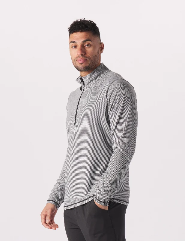 Take Advantage Tahoe 1/4 Zip: Black/White Stripe
