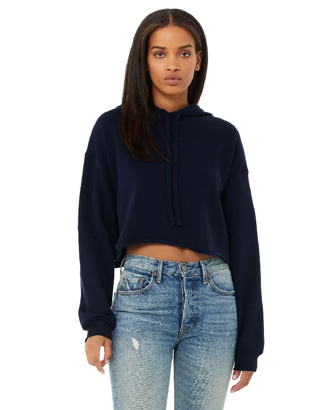Blowout Sale Bella+Canvas Ladies Cropped Fleece Hoodie | Navy