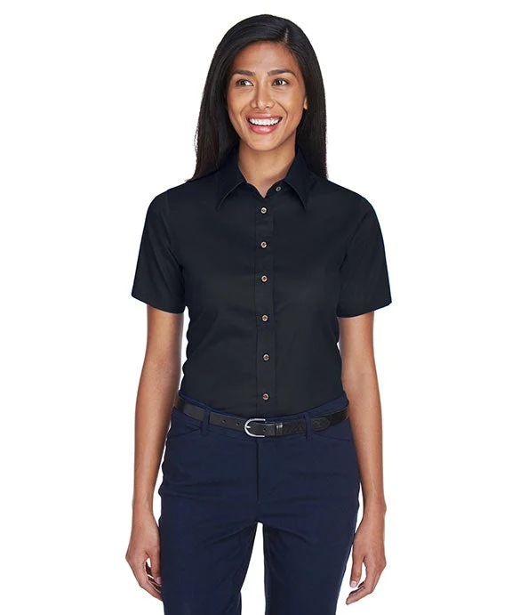 Deal Frenzy M500SW - Harriton Ladies Easy Blend™ Short-Sleeve Twill Shirt with Stain-Release