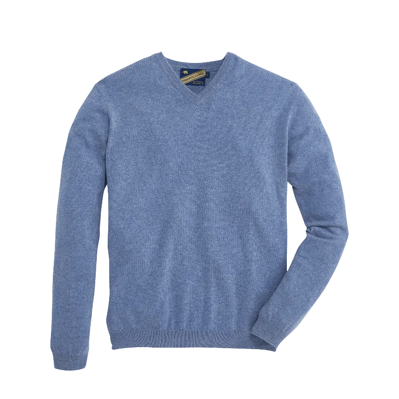 Weekend Discounts to Relish James V-Neck Cashmere Sweater - Heather Vintage Indigo