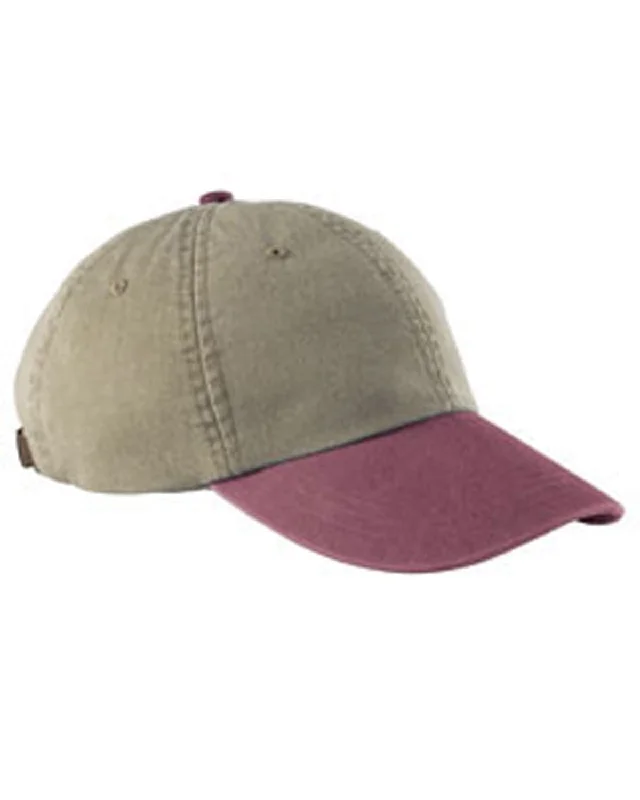 Khaki/ Burgundy