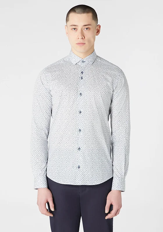 Seasonal Sale Remus Uomo Kirk Slim Fit Shirt, White & Blue