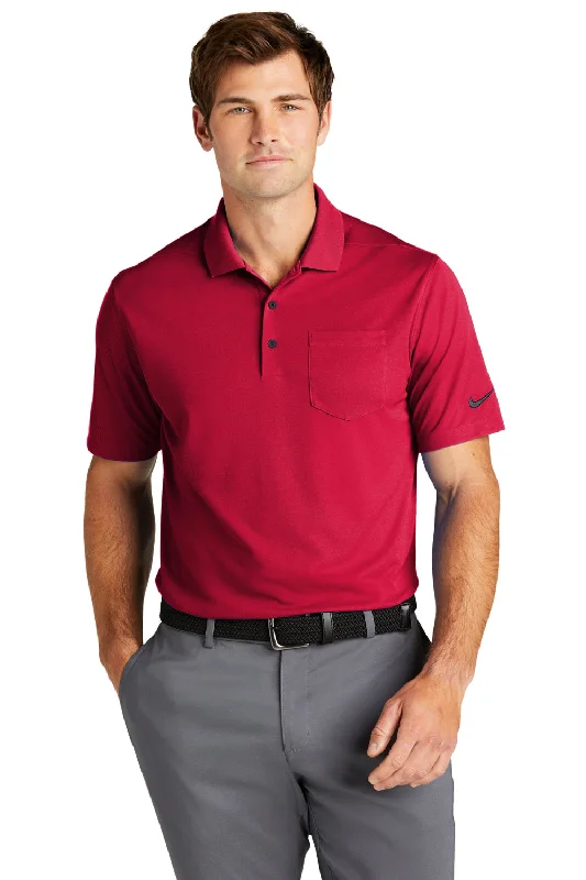Stock Clearance Nike Mens Dri-Fit Moisture Wicking Micro Pique 2.0 Short Sleeve Polo Shirt w/ Pocket - University Red Stock Clearance Nike Mens Dri-Fit Moisture Wicking Micro Pique 2.0 Short Sleeve Polo Shirt w/ Pocket - University Red