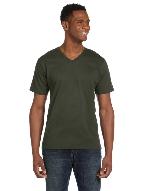 Online Deal Anvil Fashion Fit V-Neck T-Shirt | City Green