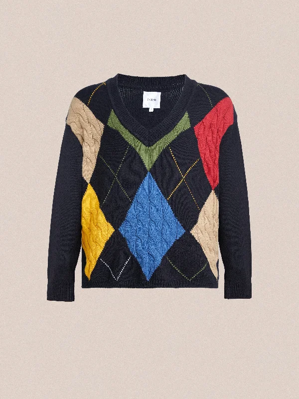 Stock Clearance Springs Argyle Sweater