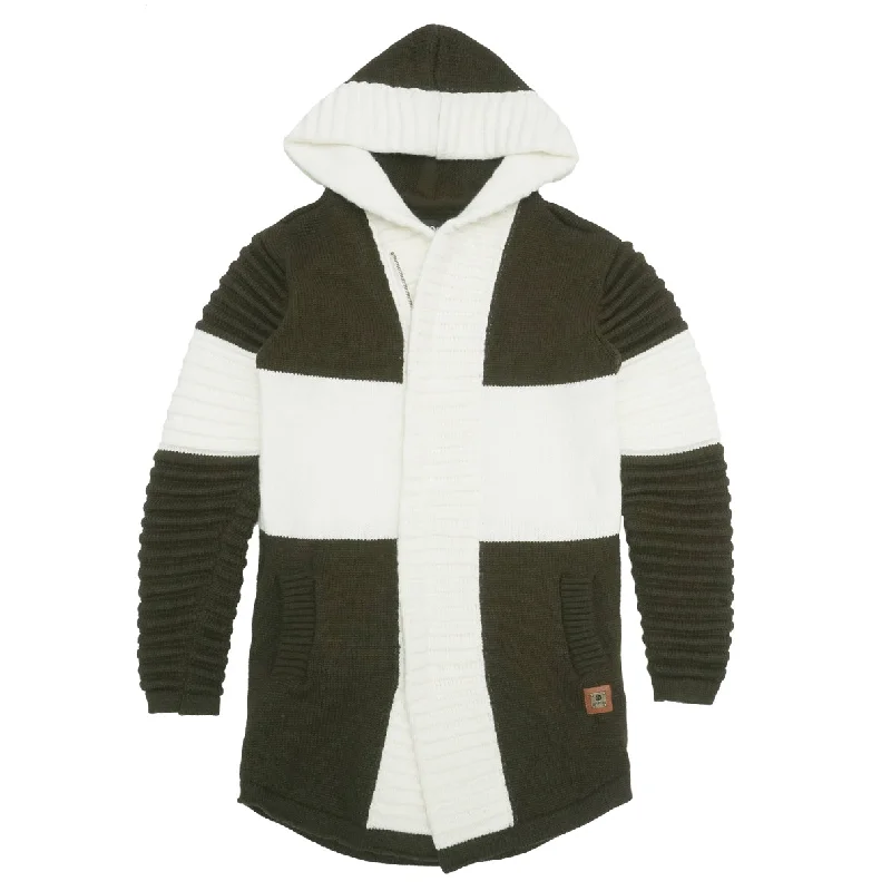Exclusive Preview M4218 Giovanni Two-Tone Sweater - Olive