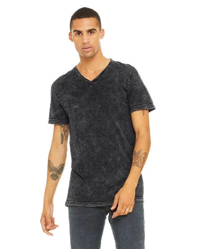 Weekend Discounts to Enjoy Bella+Canvas Unisex V-Neck T-Shirt | Blk Mineral Wash