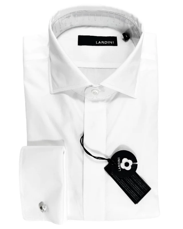 Exclusive Access Lardini Tuxedo Shirt White French Cuffs 40 - 15 3/4