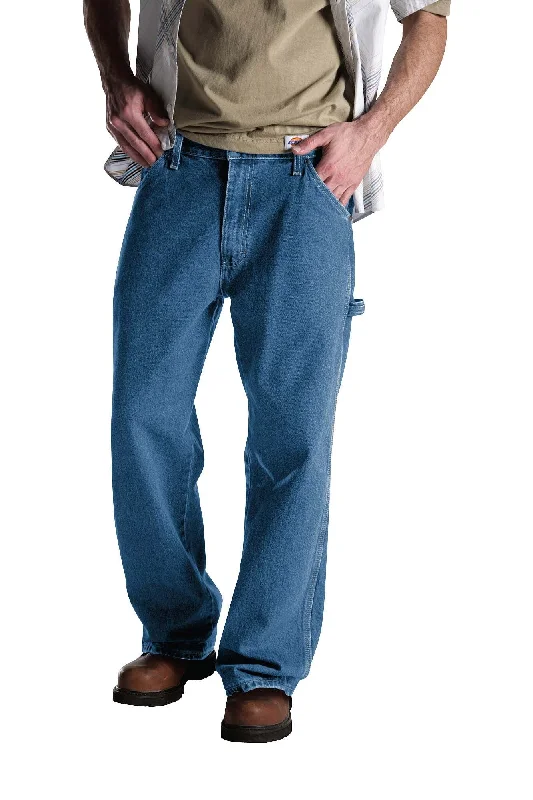 Super Bargain Dickies - 1993 Relaxed Fit Carpenter Denim Jean Stone Washed Indigo