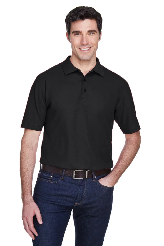 Weekend Sale: Don't Miss Out UltraClub Mens Whisper Short Sleeve Polo Shirt - Black - Closeout Weekend Sale: Don't Miss Out UltraClub Mens Whisper Short Sleeve Polo Shirt - Black - Closeout