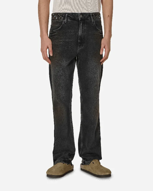 Weekend Savings Fiesta Embellished Flare Pants Aged Black Wash