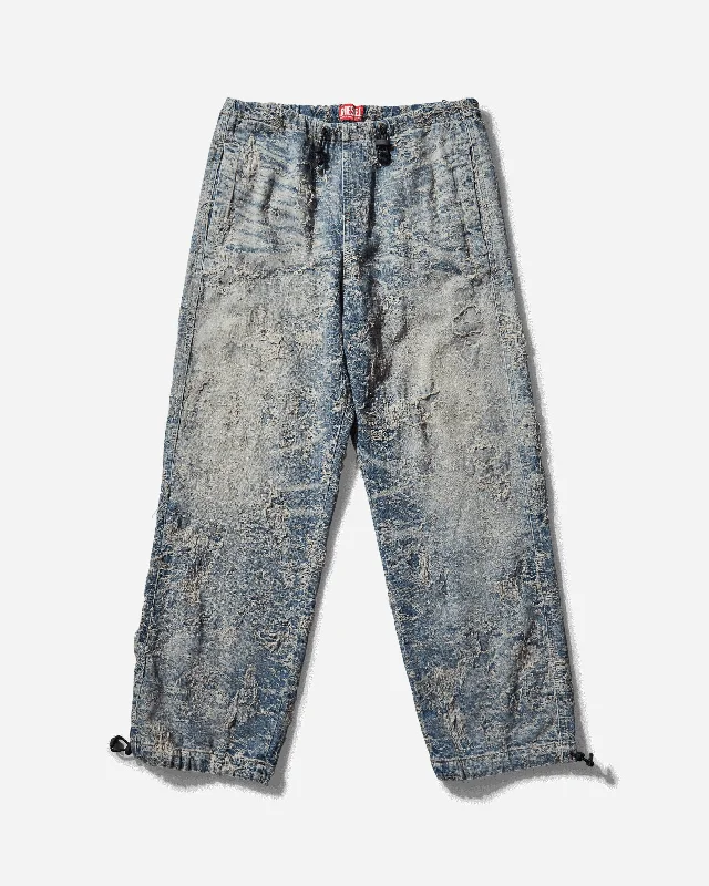 Crazy Deal Men's D-Martial Distressed Denim Pants Blue