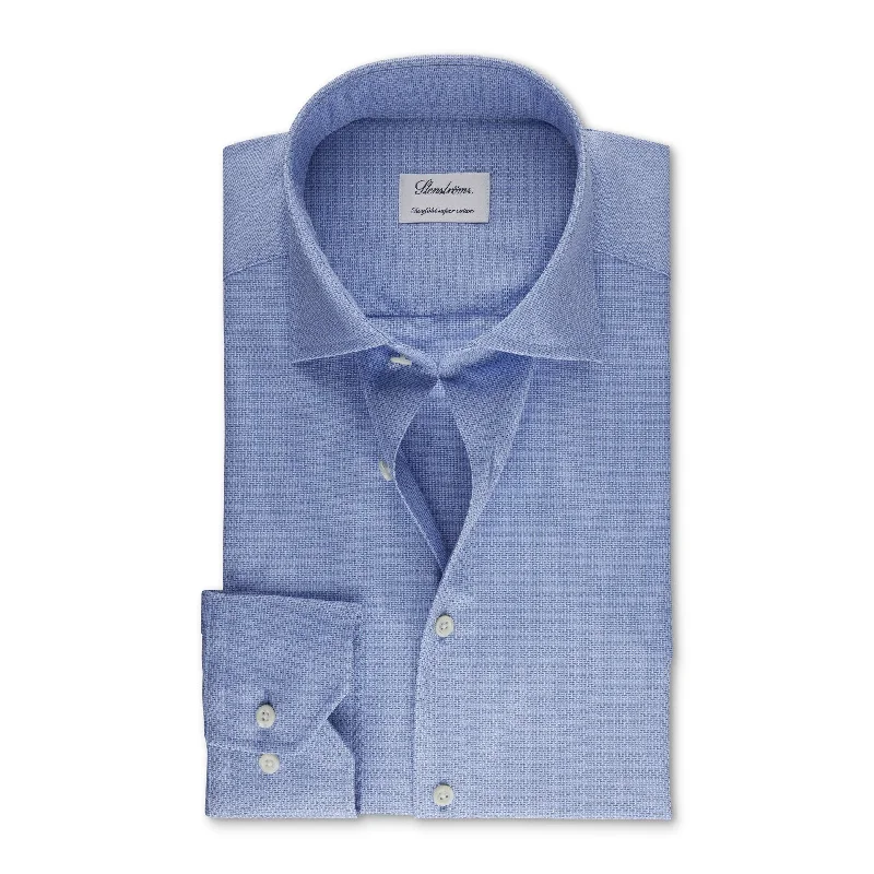 Savings Galore Light Blue Twill Fitted Body Shirt - Stenströms