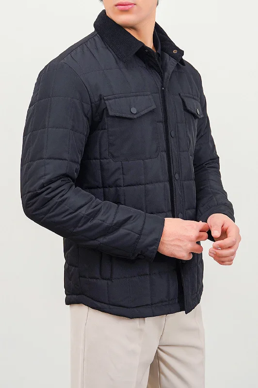 Buy More, Save More QUILTED SHACKET WITH CORDUROY COLLAR