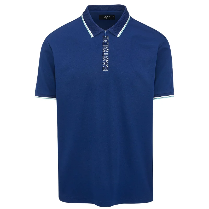 Weekend Bargains to Savor Zip Placket Fine Pique Polo True Navy - SU24