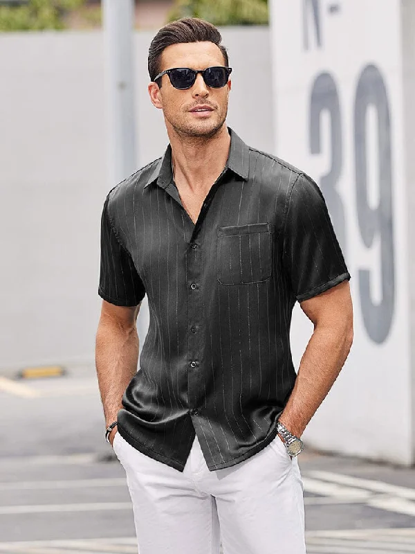 Weekend Extravaganza: Shop Now Casual Silk Satin Short Sleeve Shirt (US Only)