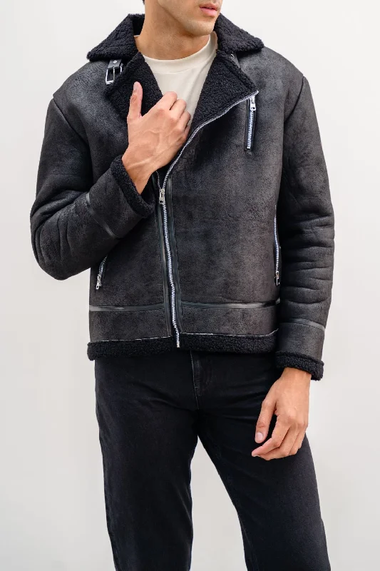 The Best Prices SUEDE SHEARLING JACKET