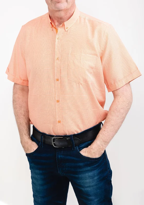 Limited Availability 6th Sense Houndstooth Shirt, Orange & White