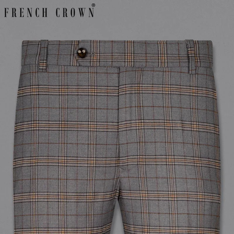 Midnight Sale Chicago Gray Super fine Plaid Wool Rich Pant