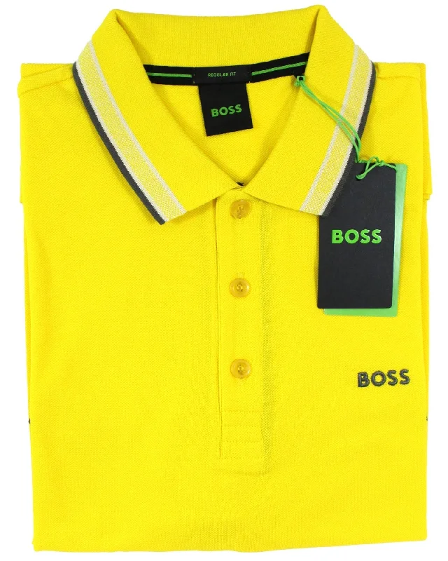 Year-End Sale Hugo Boss Cotton Polo Shirt Regular Fit Yellow XL
