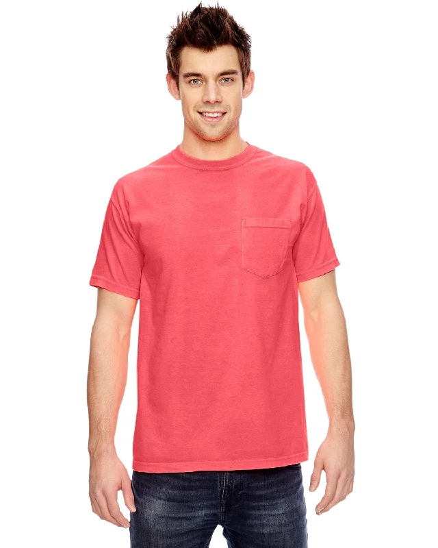 Shop Now Comfort Colors Garment-Dyed Pocket T-Shirt | Neon Red Orange