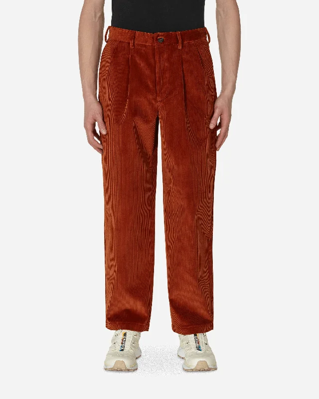Exclusive Preview Double-Pleat Corduroy Pants Brown