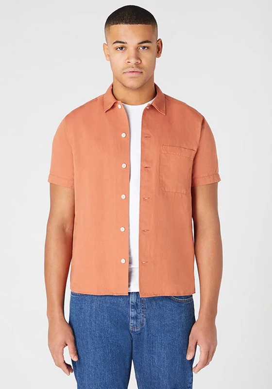 Price Drop Remus Uomo Paolo Short Sleeve Shirt, Terracotta