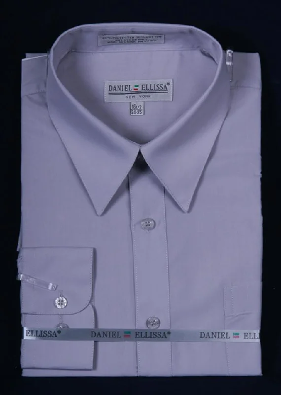 Today's Special Men's Silver Long Sleeve Dress Shirt