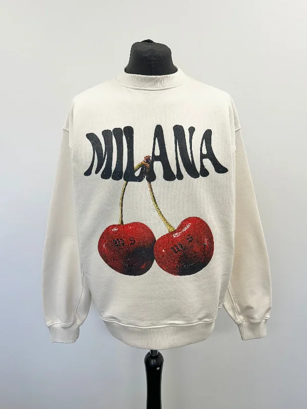One-Day Only Cream Cherry Sweatshirt.