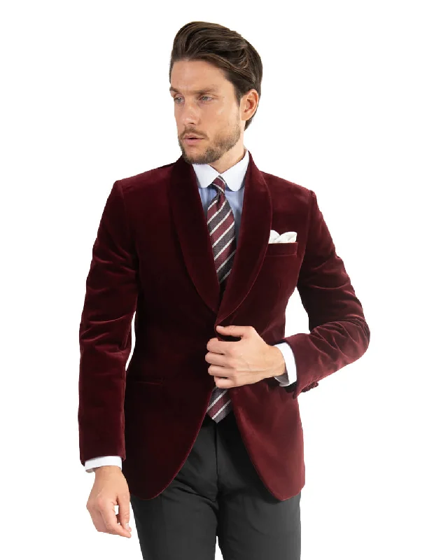 Deal Alert Bordeaux Velvet Jacket
