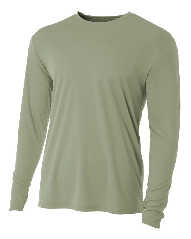 New Arrival A4 Men's Cooling Performance Long Sleeve T-Shirt | Olive