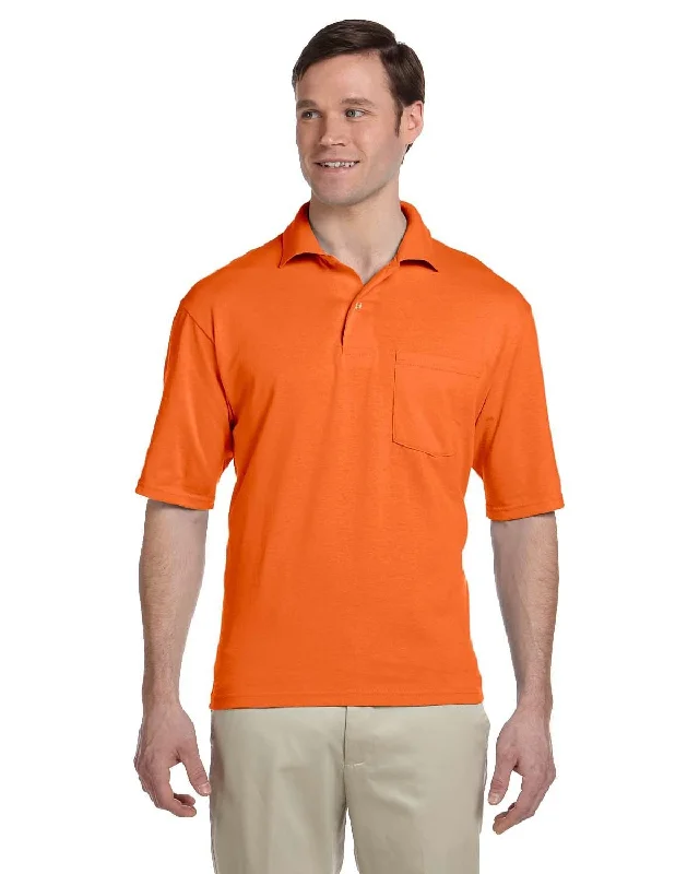 Deal Alert Jerzees 50/50 Jersey Knit Polo W/Pocket | Safety Orange