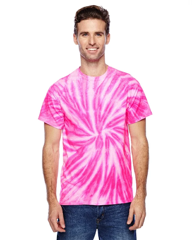 Weekend Discounts to Delight Tie-Dye 100% Cotton Tie-Dyed T-Shirt | Neon Bubblegum