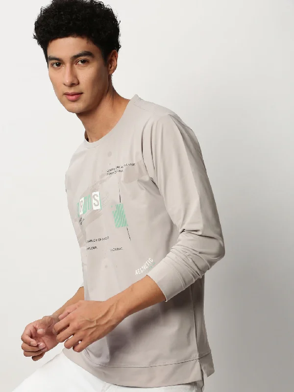 Weekend Savings Fiesta Men Grey Graphics Casual Sweatshirts
