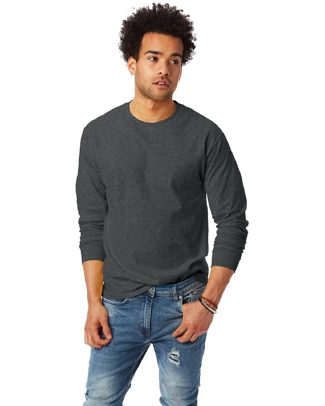 Final Clearance Hanes Tagless ComfortSoft Long Sleeve T-Shirt | Charcoal Heather