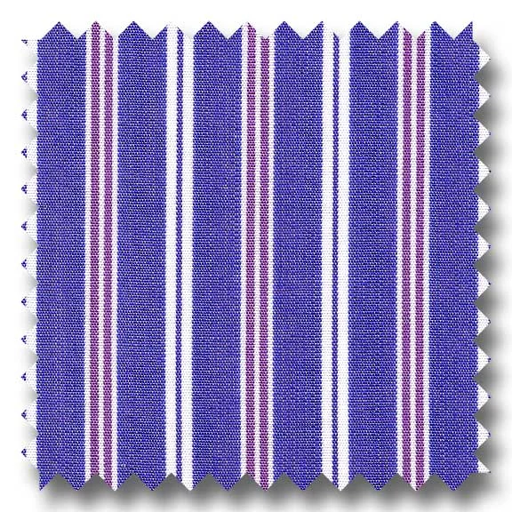 Special Savings Navy and Plum Stripe 2Ply Broadcloth - Custom Dress Shirt