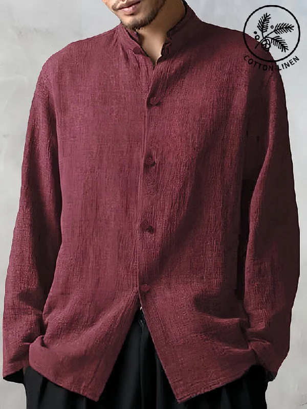 Bargain Blast Cotton Linen Loose Fit Long Sleeve Shirt