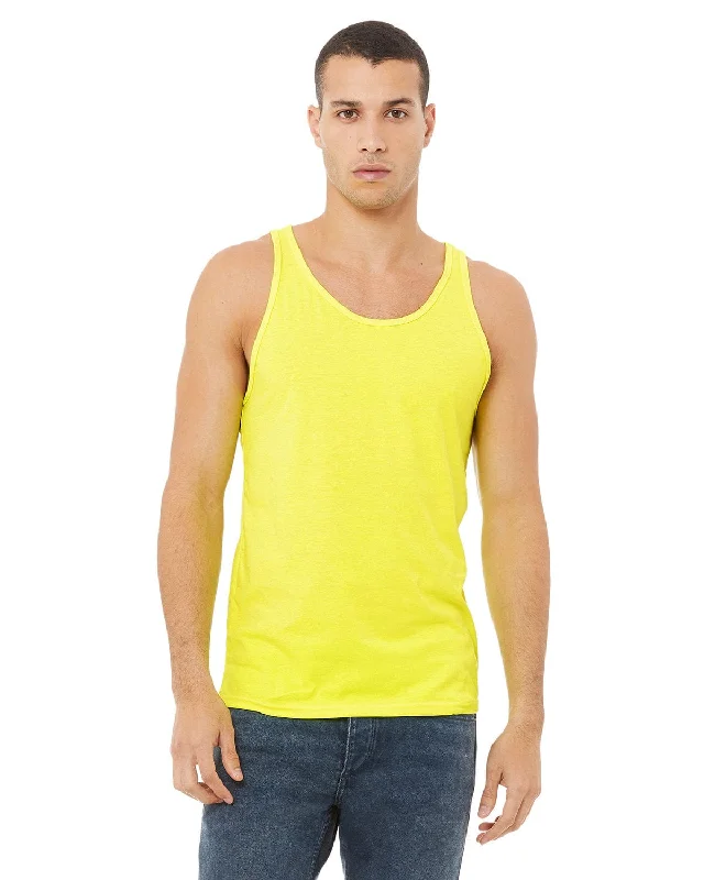 Online Exclusive Bella+Canvas Unisex Heather CVC Tank | Neon Yellow