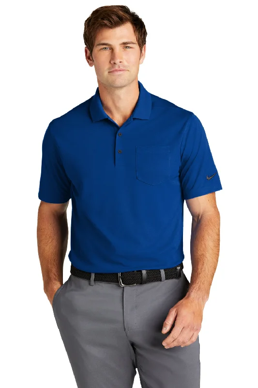 Super Sale Nike Mens Dri-Fit Moisture Wicking Micro Pique 2.0 Short Sleeve Polo Shirt w/ Pocket - Gym Blue Super Sale Nike Mens Dri-Fit Moisture Wicking Micro Pique 2.0 Short Sleeve Polo Shirt w/ Pocket - Gym Blue