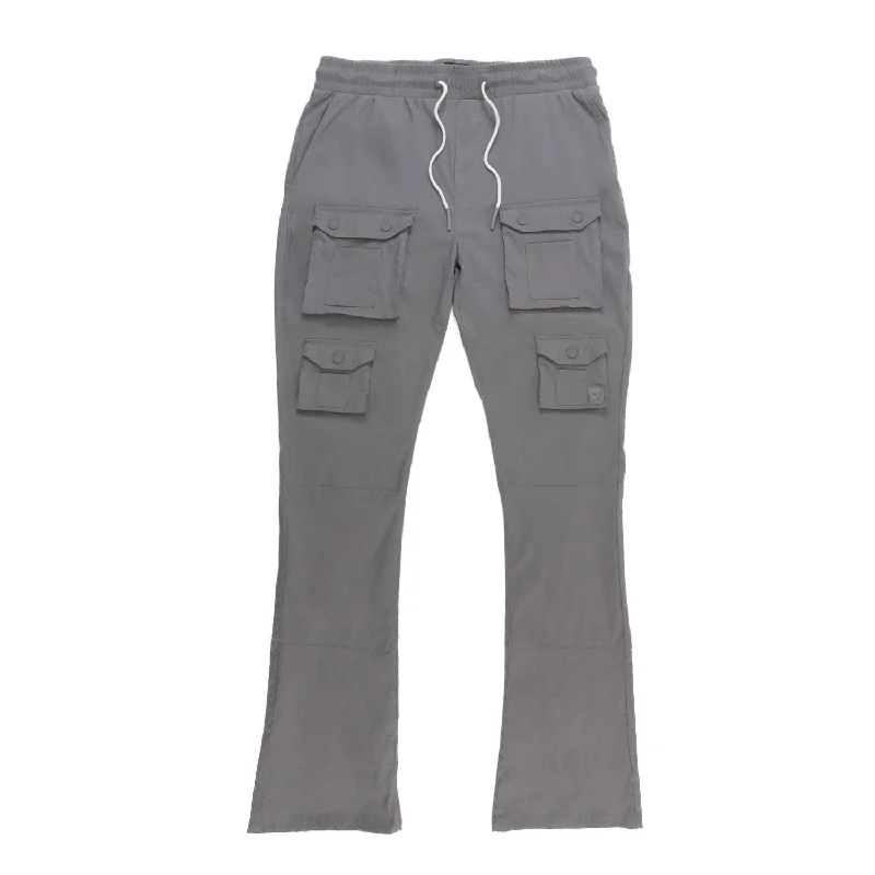 Overstock M1633 Colton 34” Stack Nylon/Spandex  Sweat Pants - Dark Gray