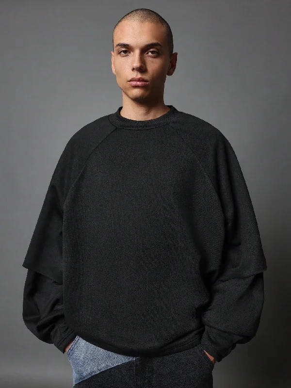 Epic Value Raglan Layered Loose Sleeve Sweatshirt