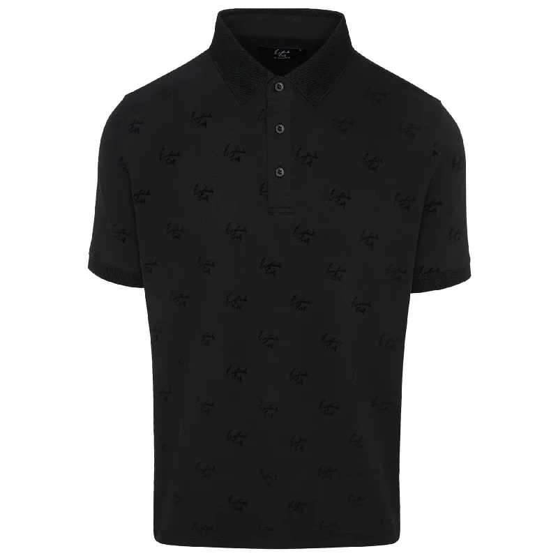 Lowest Price Script Flocked Pique Polo Black - SU24