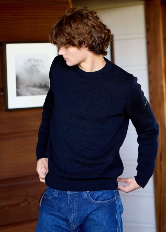 Lowest Rates LOCRONAN III - Crew Neck Sweater for Men | Straight Fit  (NAVY)