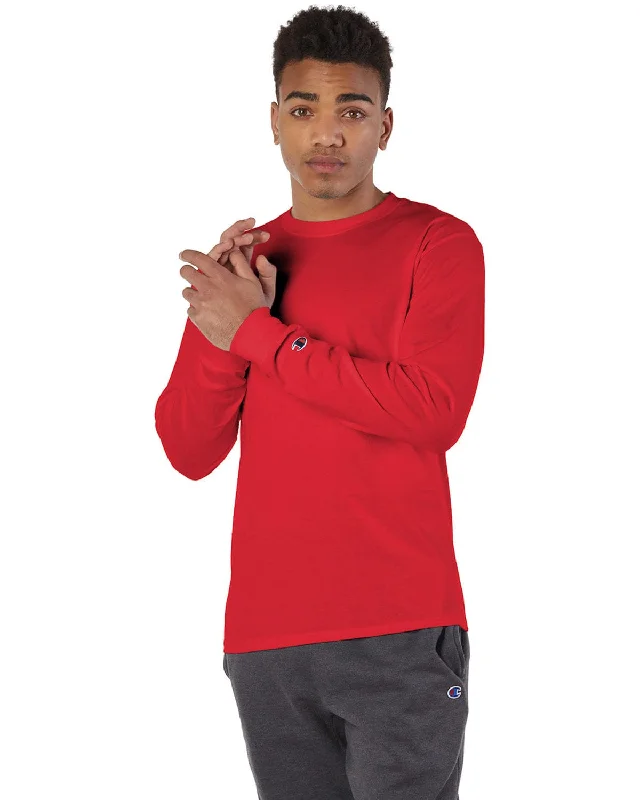 Weekend Offers That Delight Champion Long Sleeve Tagless T-Shirt | Red
