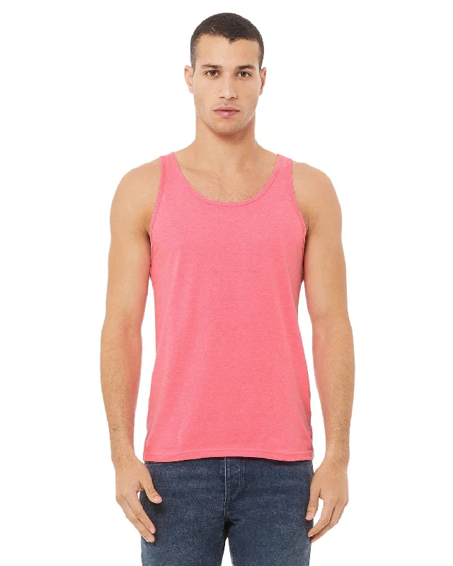 Midnight Sale Bella+Canvas Unisex Heather CVC Tank | Neon Pink