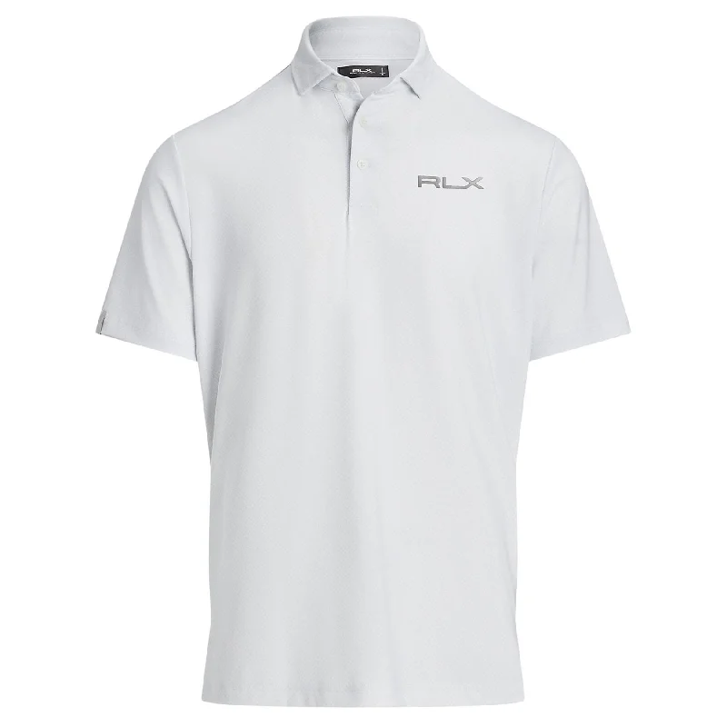 One-Day Only Classic Fit Performance Polo Oxford Blue Geo Neat - AW24